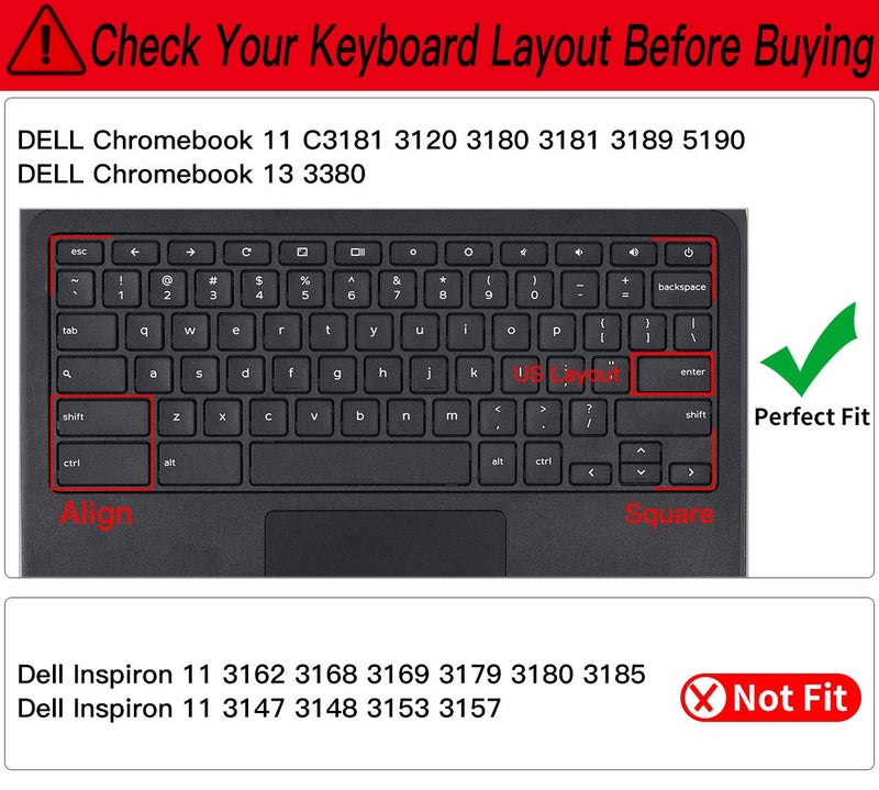 CaseBuy Dell Keyboard Cover for Chromebook 11.6" 3100 3110 3120 3180 3181 3189 5190 & Chromebook 13.3 3380 - Ombre Purple - Image 2